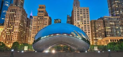 Chicago Bean at night